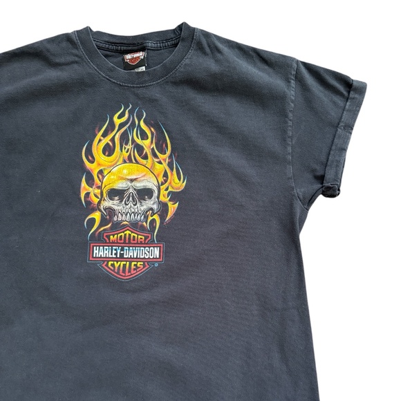 Vintage Y2K 2007 Harley Davidson Flaming Skull / Worn by Travis Scott - Picture 4 of 11